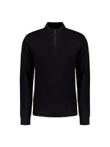 Luxury Half-Zip Sweater with Solid Jacquard: Elegant and Comfortable | Black