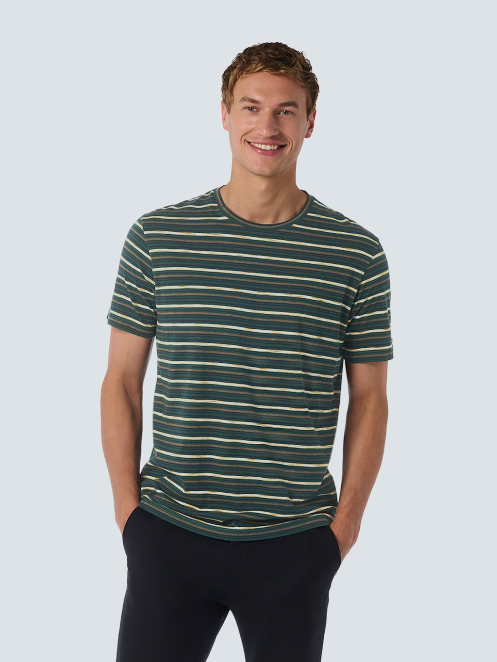 Tシャツ・カットソー [FILLUMINATE] Multi-stripe round T-shirt Multi Stripe Round T-Shirt-Brown - filluminate | 60% - Asian