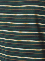 T-shirt with Round Neck and Multicolor Stripes | Dark Green