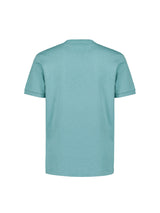 Round Neck T-Shirt with Rolled Sleeve Cuffs and Subtle Logo Print | Cloud