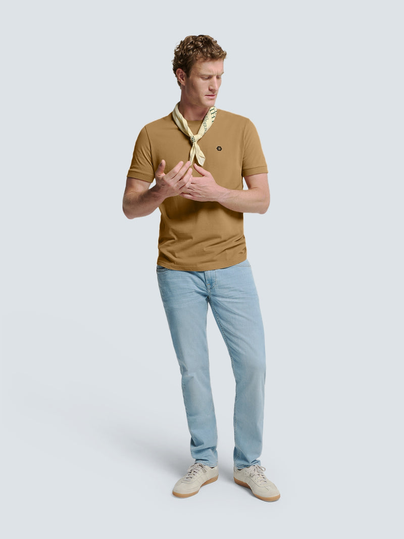 Round Neck T-Shirt: Modern Oversized Fit & Luxuriously Soft Feel | Khaki