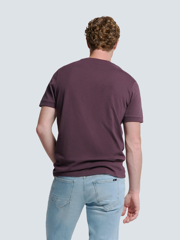 Round Neck T-Shirt: Modern Oversized Fit & Luxuriously Soft Feel | Aubergine