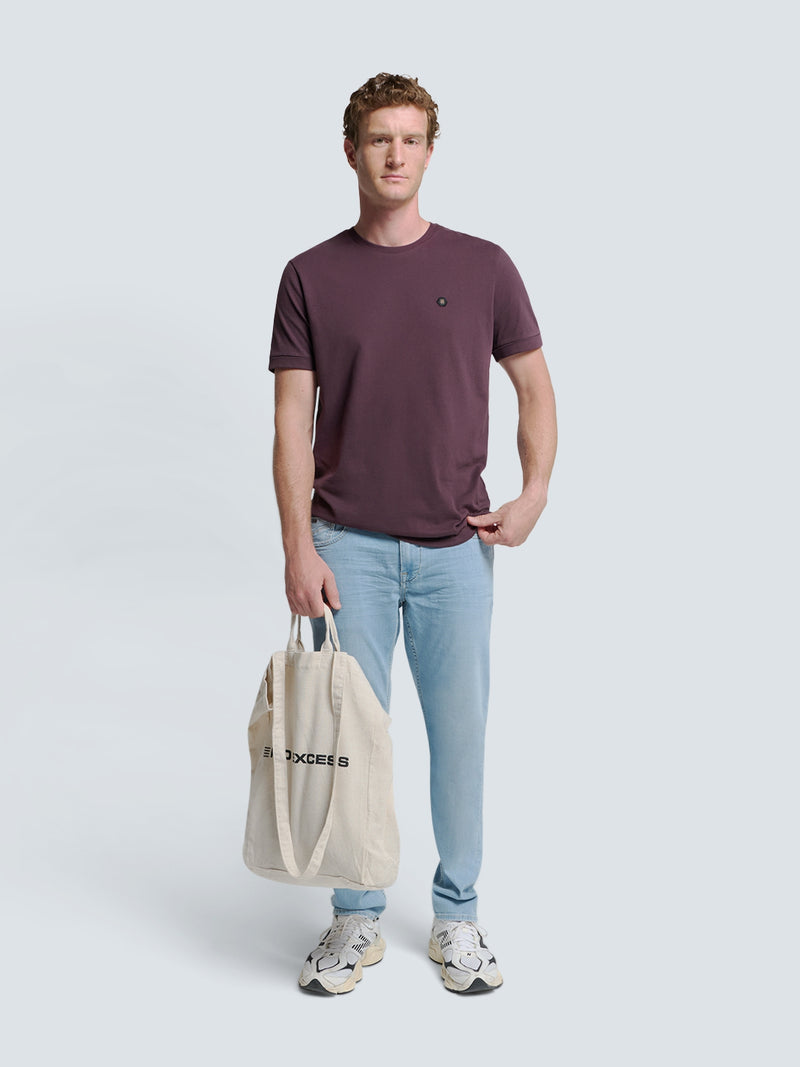 Round Neck T-Shirt: Modern Oversized Fit & Luxuriously Soft Feel | Aubergine