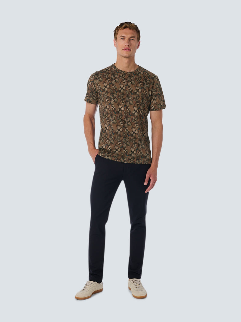 No Excess T-shirt with Floral Print for Stylish Casual Looks | Khaki