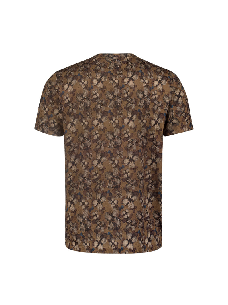 No Excess T-shirt with Floral Print for Stylish Casual Looks | Khaki