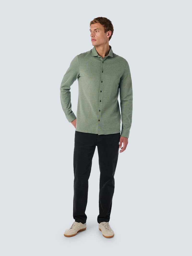 Stylish Jersey Melange Shirt with Stretch - Perfect for Any Occasion | Dark Green