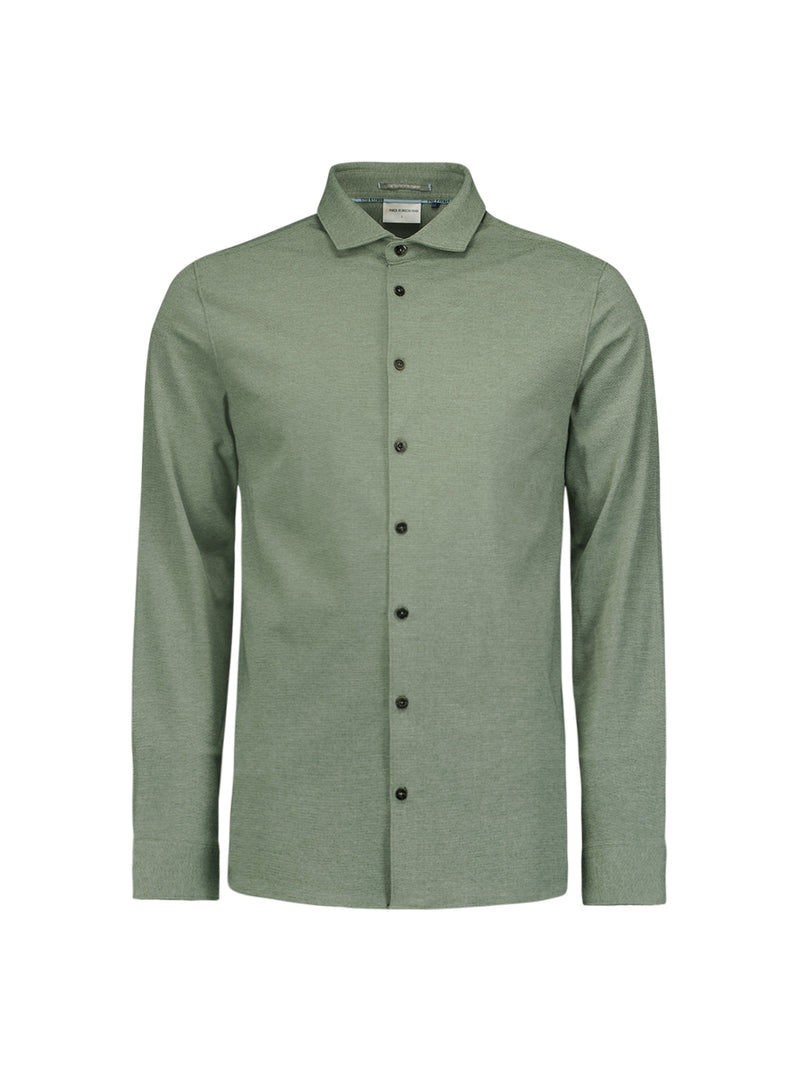 Stylish Jersey Melange Shirt with Stretch - Perfect for Any Occasion | Dark Green