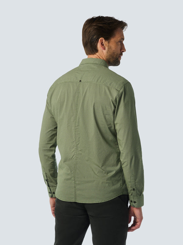 Shirt with All Over Print and Stretch: Stylish and Comfortable | Dark Green