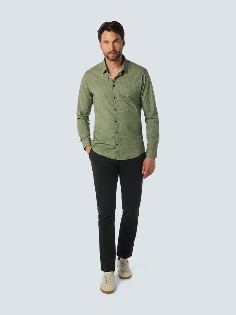 Shirt with All Over Print and Stretch: Stylish and Comfortable | Dark Green