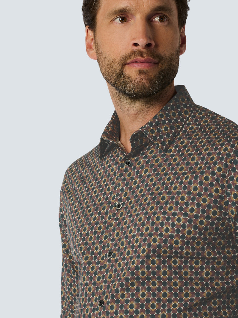 Allover Pattern Shirt - Stylish for Winter | Aubergine