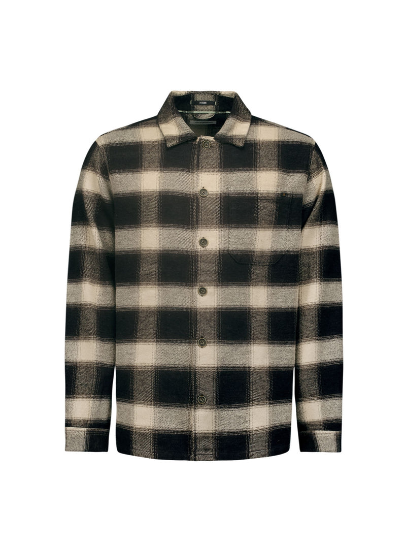 Checkered Overshirt with Button Closure: Stylish for Every Occasion | Black