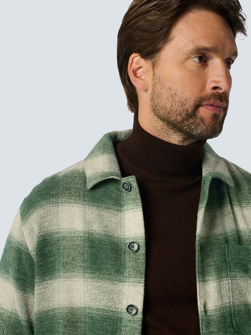 Checkered Overshirt with Button Closure: Stylish for Every Occasion | Dark Green