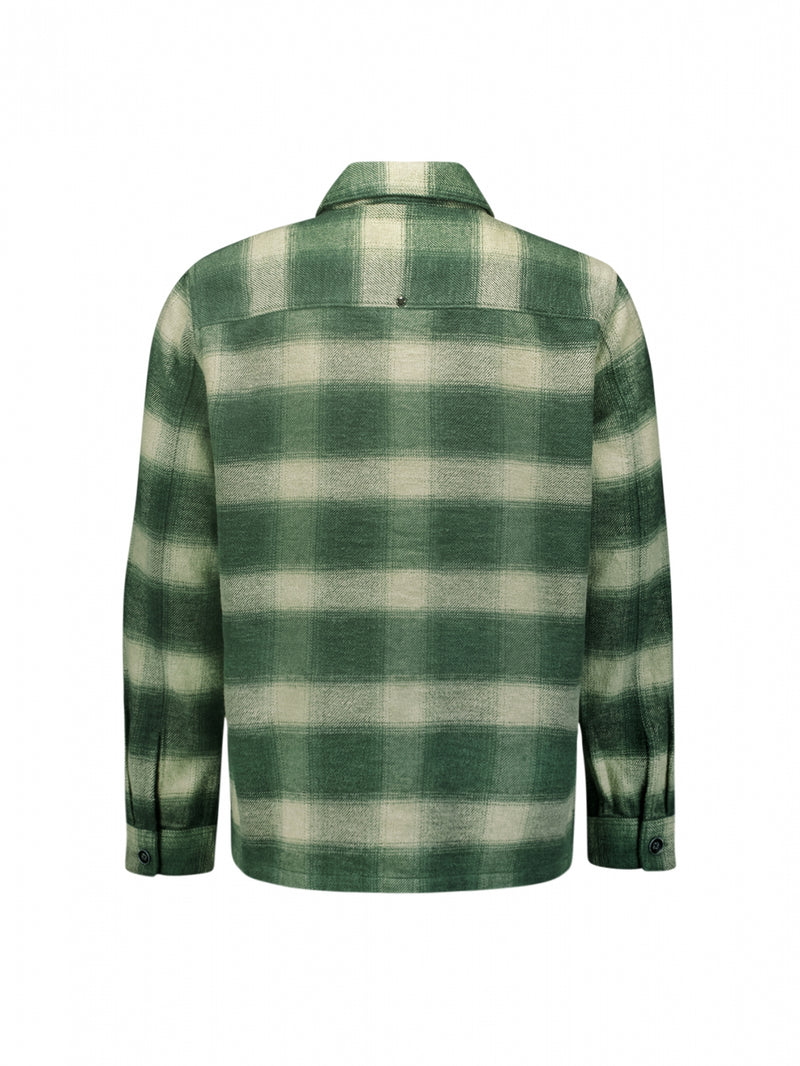 Checkered Overshirt with Button Closure: Stylish for Every Occasion | Dark Green