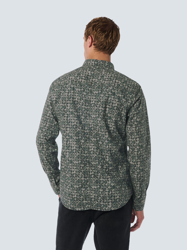 Shirt with All Over Circle Pattern and Stretch: Contemporary Comfort | Dark Green