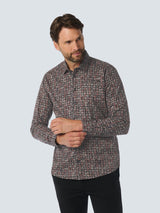 Shirt with All Over Circle Pattern and Stretch: Contemporary Comfort | Rusty