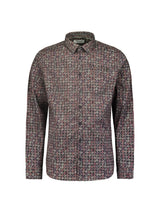 Shirt with All Over Circle Pattern and Stretch: Contemporary Comfort | Rusty