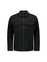 Overshirt with Zip Closure, 2 Pockets, and Stretch: Comfort and Functionality | Black