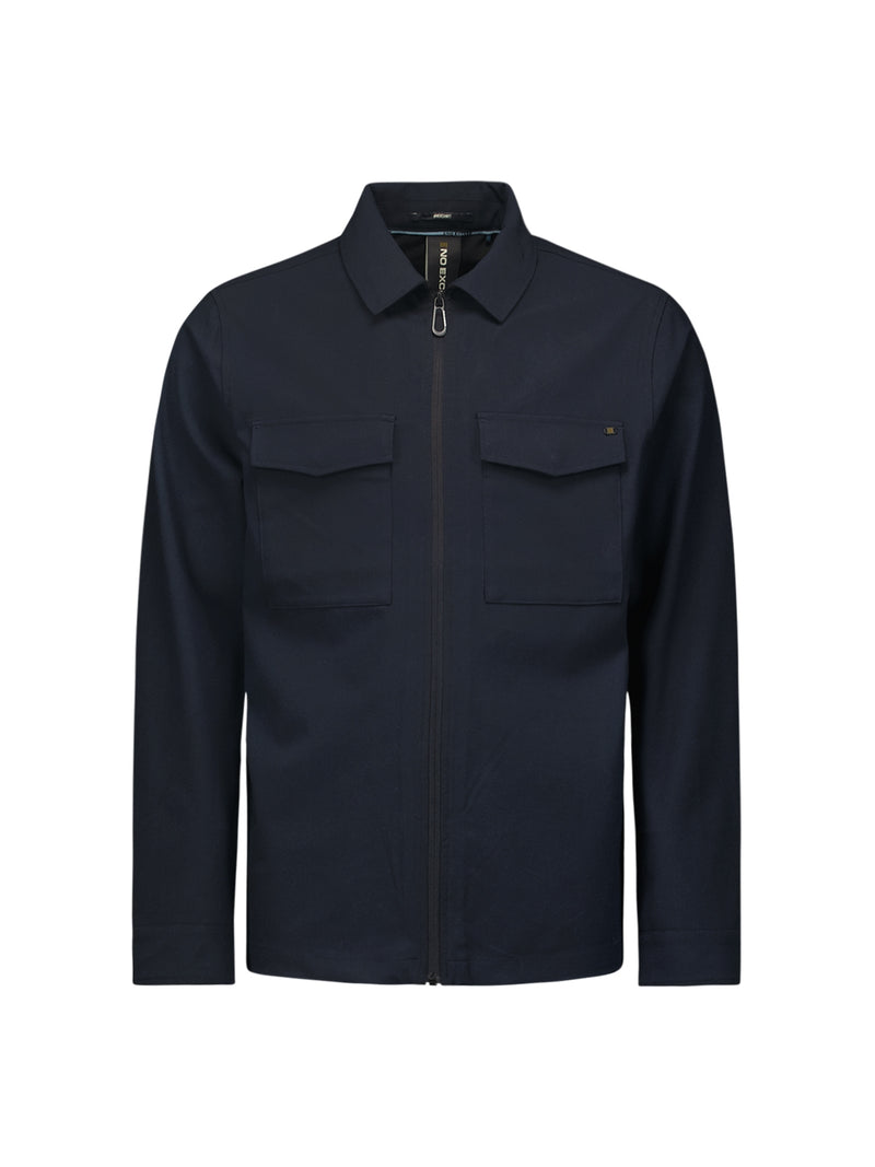 Overshirt with Zip Closure, 2 Pockets, and Stretch: Comfort and Functionality | Night