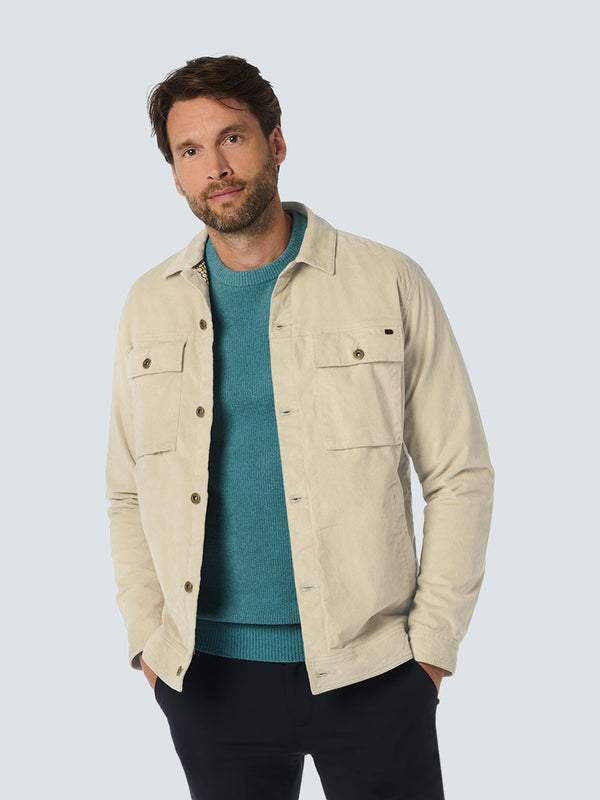 Modern Corduroy Overshirt with Chest Pockets | Cement