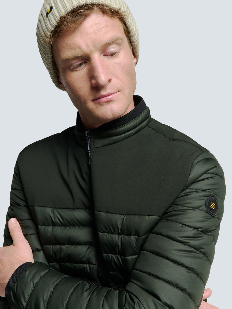 Lightweight Quilted Jacket with Matte Finish | Dark Moss