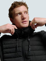 Lightweight Quilted Jacket with Hood and Adjustable Drawstrings: Functional and Stylish | Black