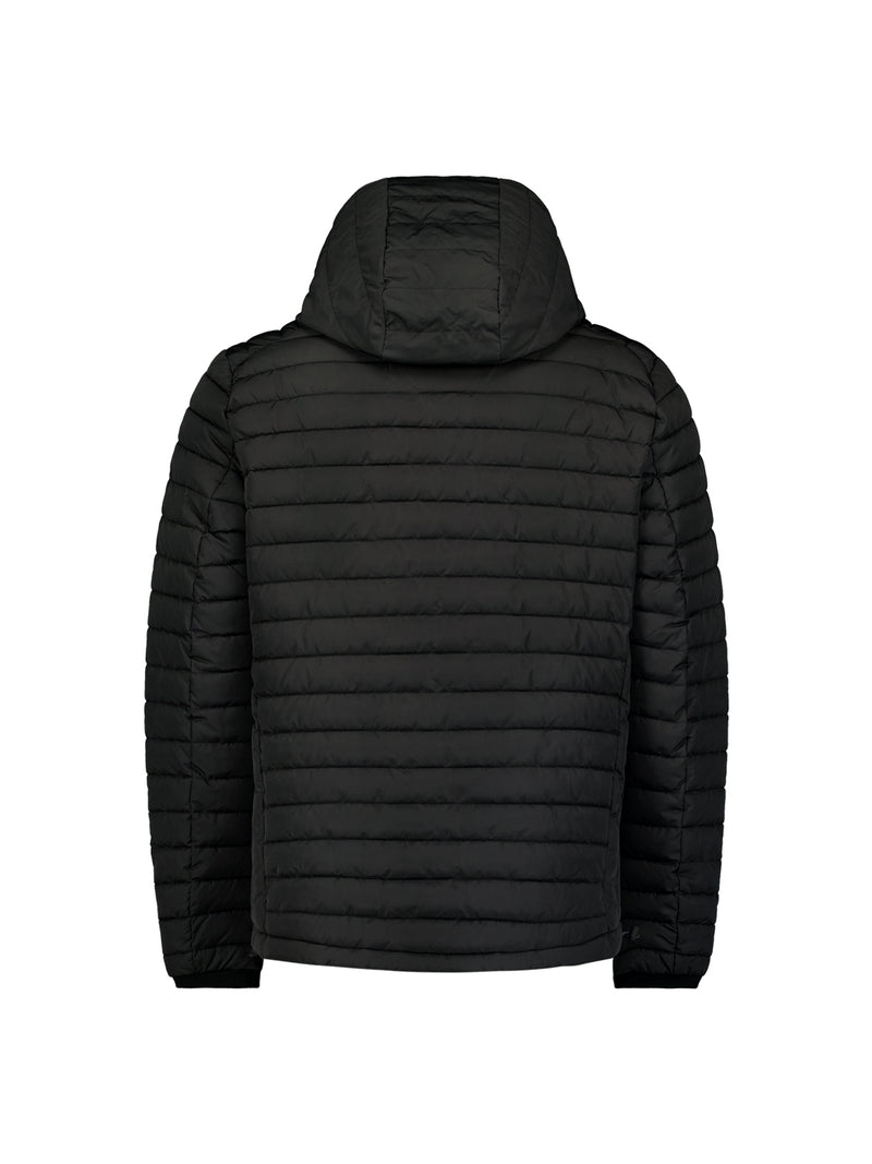 Lightweight Quilted Jacket with Hood and Adjustable Drawstrings: Functional and Stylish | Black