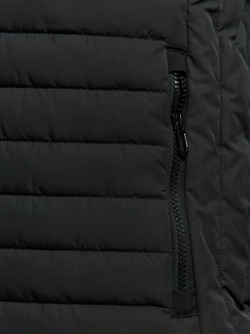 Lightweight Quilted Jacket with Hood and Adjustable Drawstrings: Functional and Stylish | Black