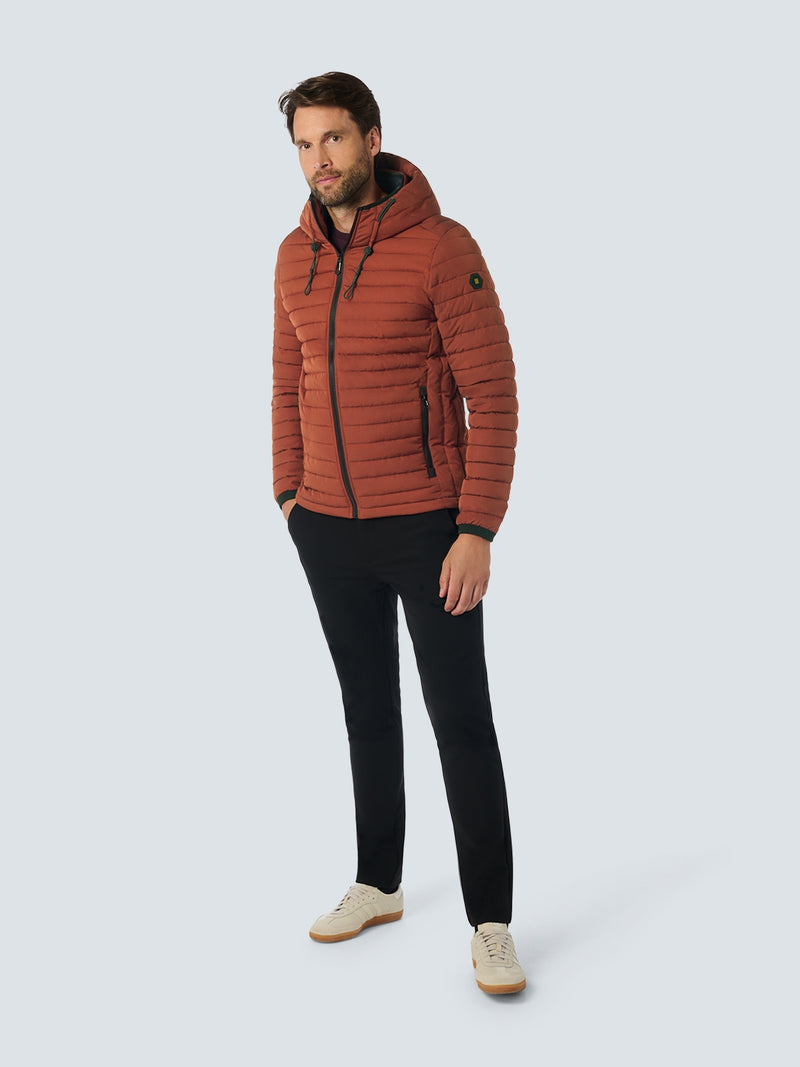 Lightweight Quilted Jacket with Hood and Adjustable Drawstrings: Functional and Stylish | Rusty