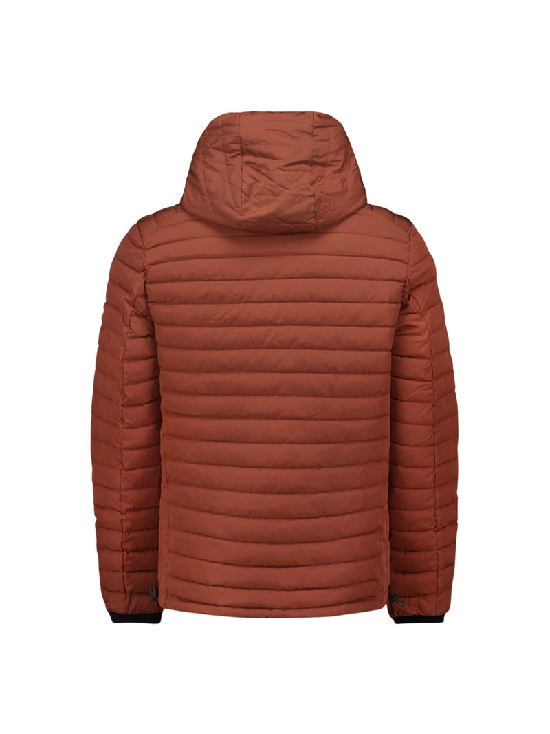 Lightweight Quilted Jacket with Hood and Adjustable Drawstrings: Functional and Stylish | Rusty