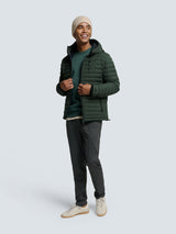 Lightweight Quilted Jacket with Hood and Adjustable Drawstrings: Functional and Stylish | Dark Moss