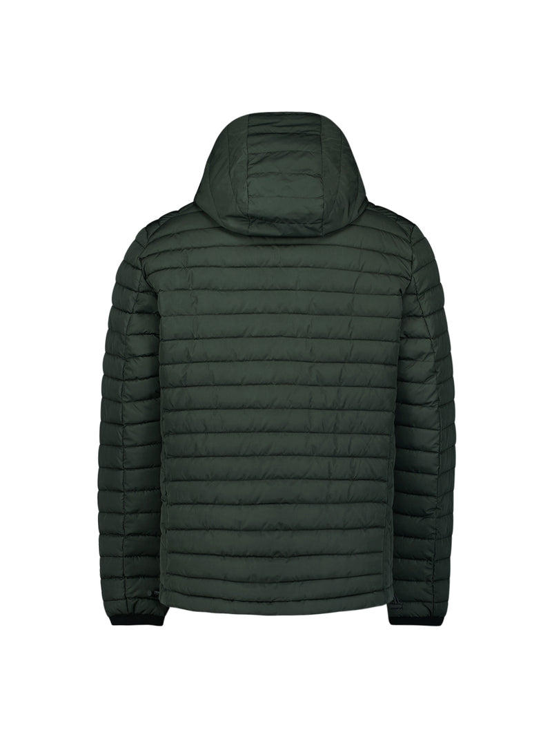 Lightweight Quilted Jacket with Hood and Adjustable Drawstrings: Functional and Stylish | Dark Moss