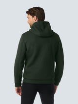 Short Knitted Jacket with Hood and 2 Pockets: Stylish and Comfortable | Dark Moss