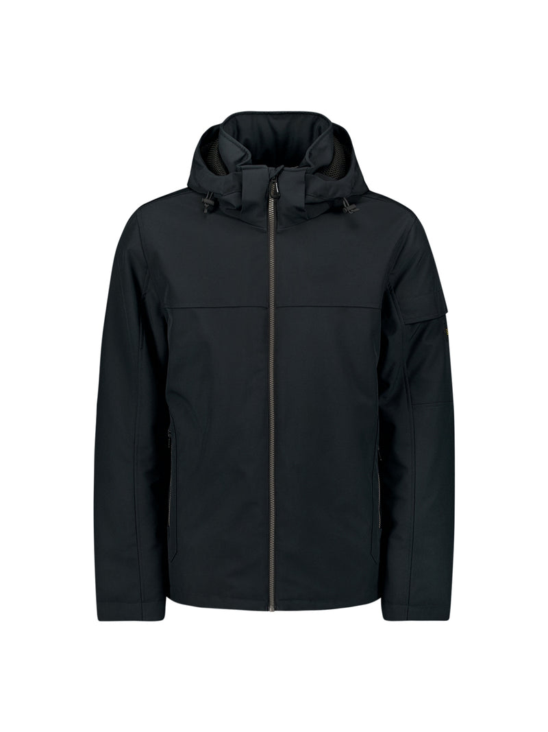 Short Softshell Jacket with Hood, Stretch, and Sleeve Pocket: Functional and Stylish | Night