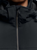 Short Softshell Jacket with Hood, Stretch, and Sleeve Pocket: Functional and Stylish | Night