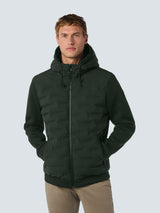 Sealed Jacket with Hood and Knitted Sleeves: Perfect Protection and Style | Dark Moss