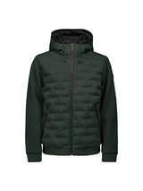 Sealed Jacket with Hood and Knitted Sleeves: Perfect Protection and Style | Dark Moss