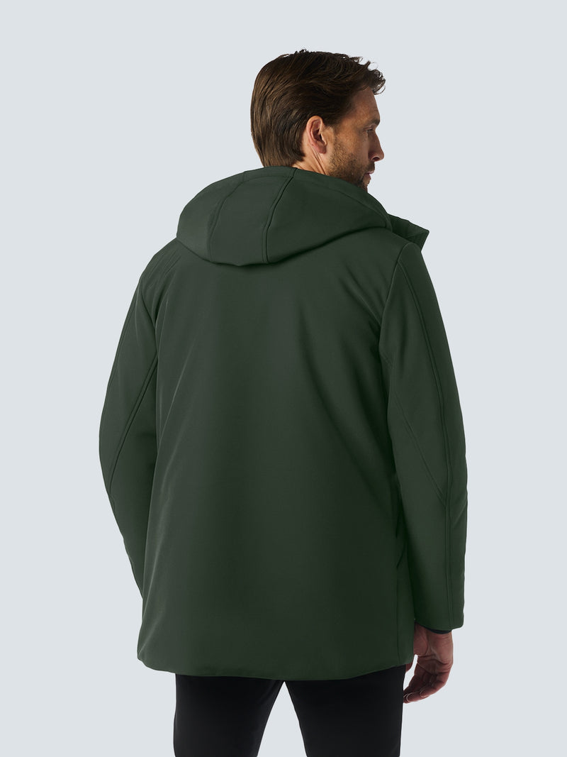 Softshell Jacket with Hood and Stretch: Comfort and Functionality in One | Dark Moss