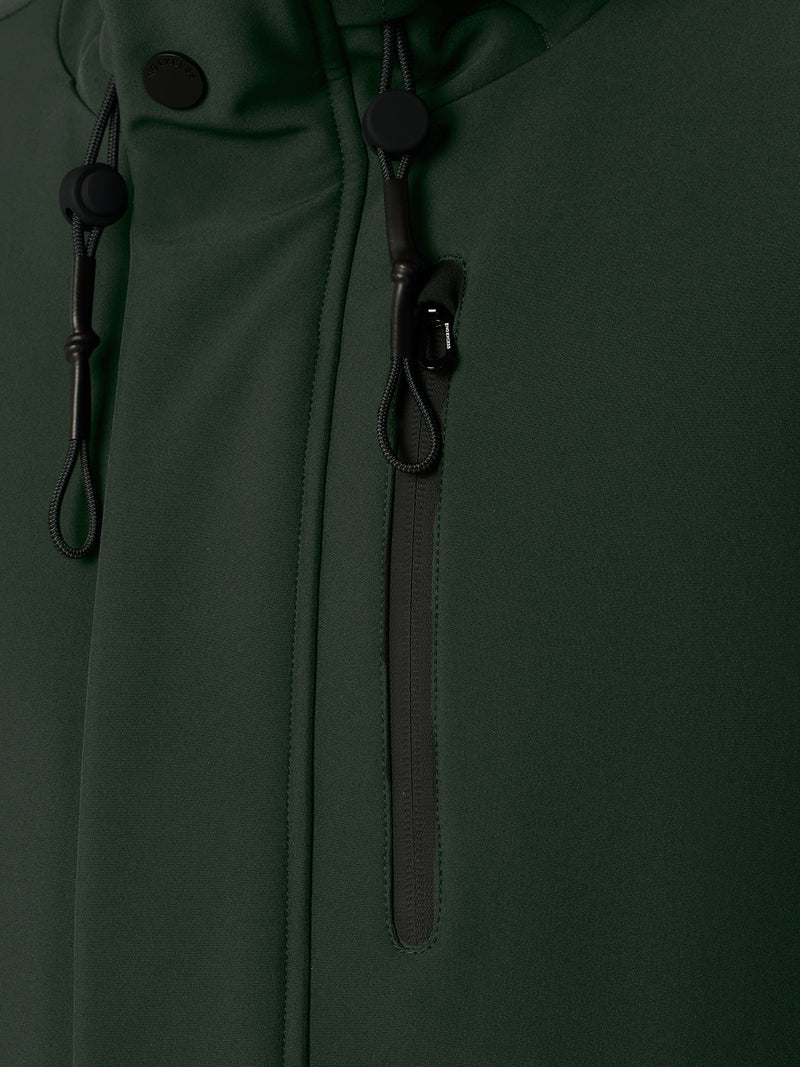 Softshell Jacket with Hood and Stretch: Comfort and Functionality in One | Dark Moss