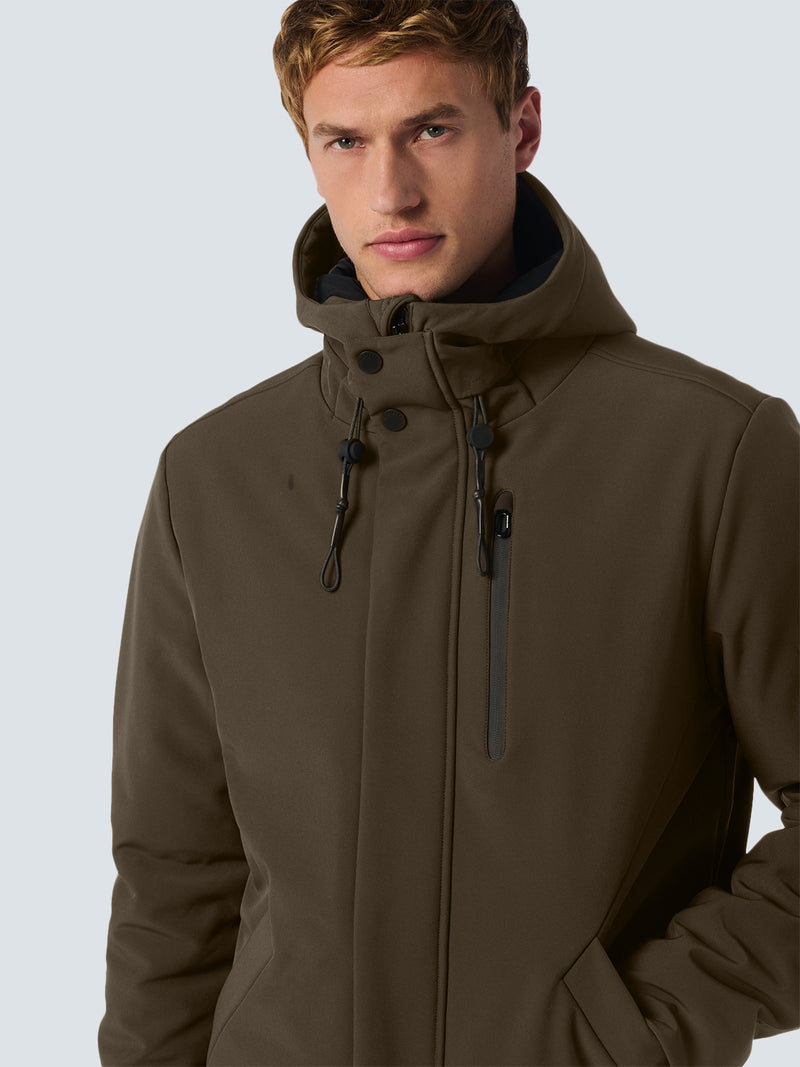 Softshell Jacket with Hood and Stretch: Comfort and Functionality in One | Coffee