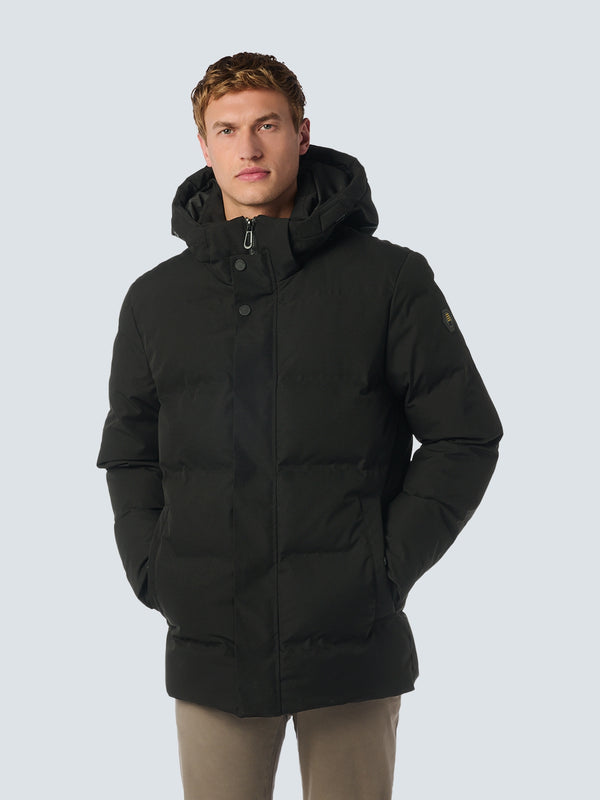 Short Jacket with Hood and Sealed Pockets | Black