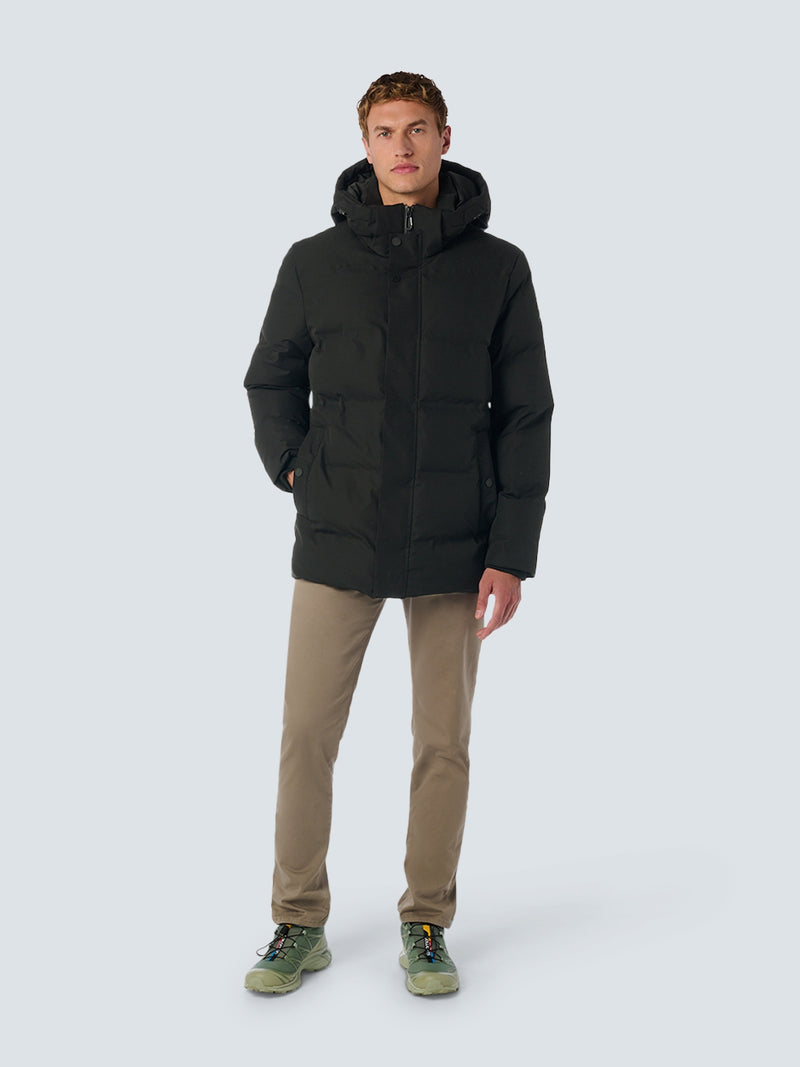 Short Jacket with Hood and Sealed Pockets | Black