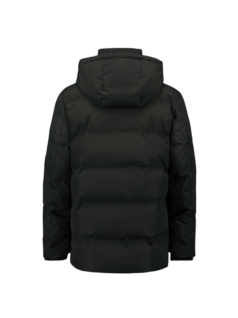 Short Jacket with Hood and Sealed Pockets | Black