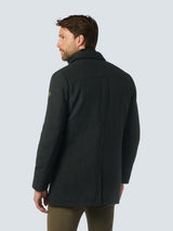 Mid-Length Coat with Wool and Removable Lining | Black