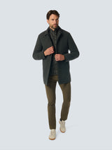 Mid-Length Coat with Wool and Removable Lining | Black