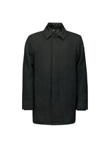 Mid-Length Coat with Wool and Removable Lining | Black