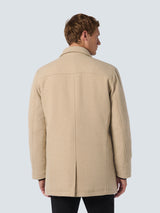 Mid-Length Coat with Wool and Removable Lining | Cement