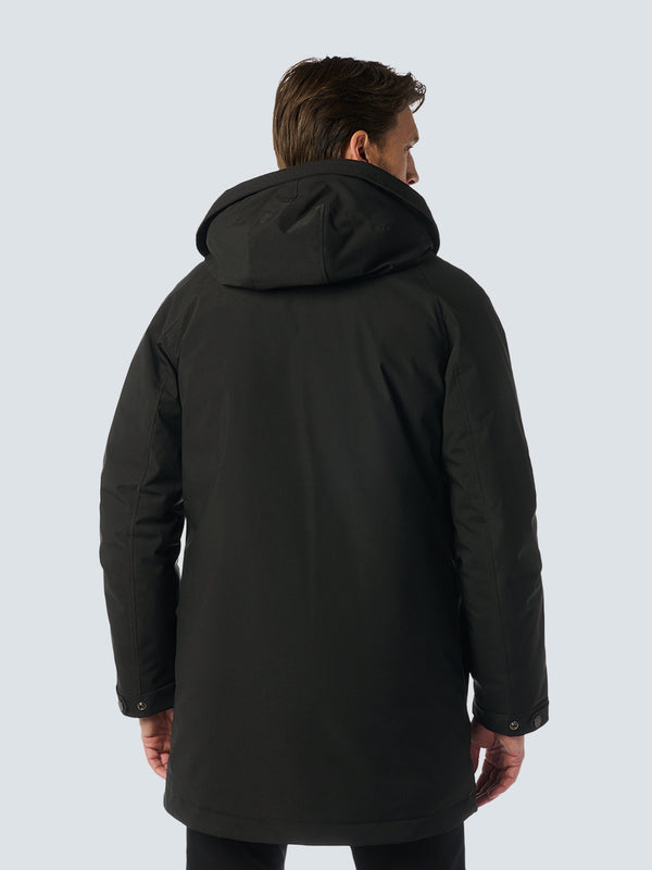 Long Coat with Hood: Perfect for Cold Days | Black