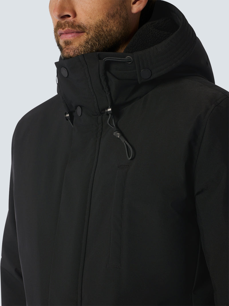 Long Coat with Hood: Perfect for Cold Days | Black