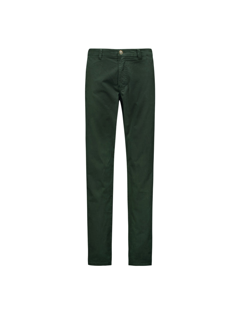 Stretch Pants with Garment Dyed Finish | Dark Moss