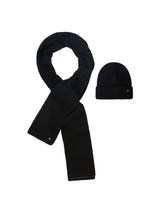 Rib-Knit Beanie and Scarf Set: Warmth and Style for Every Day | Black